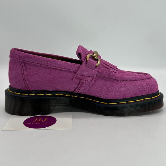 Dr. Martens Women's Adrian Snaffle Suede Kiltie Loafers Thrift Pink Size 5 - Picture 6 of 11